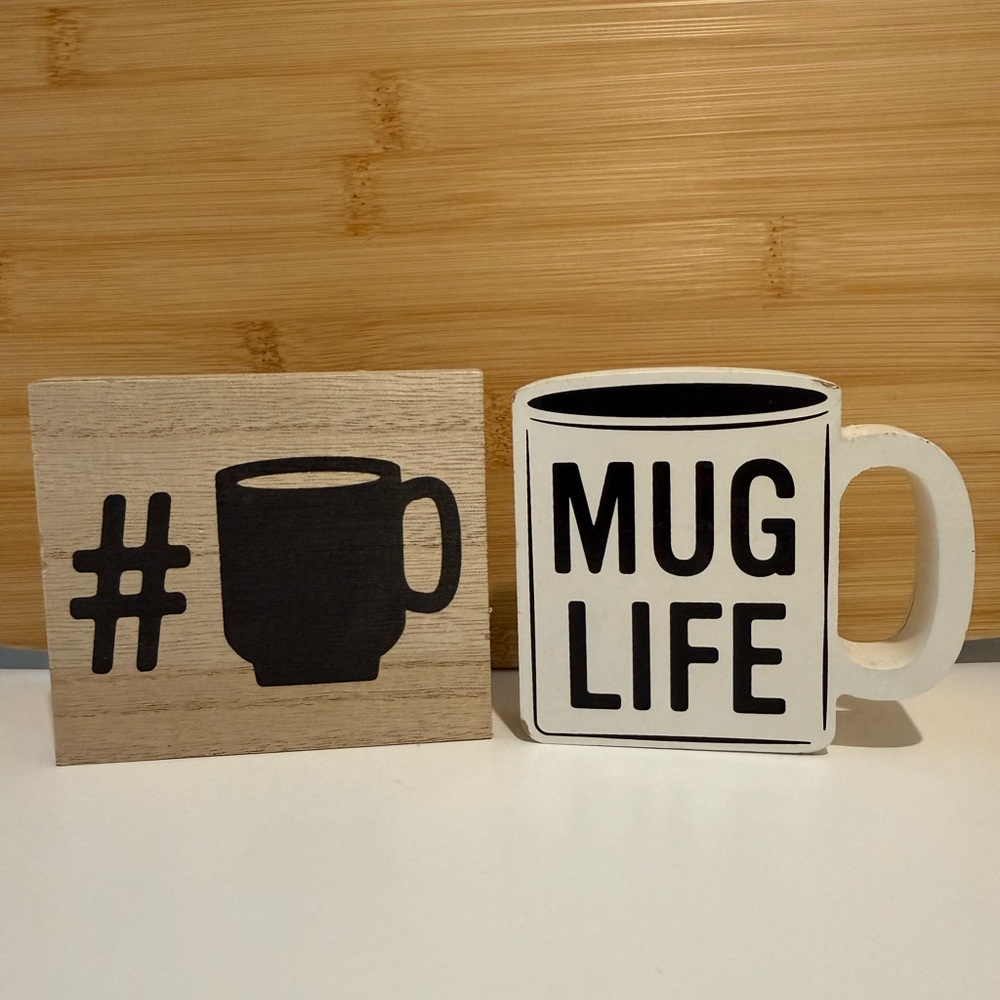 Wooden coffee signs